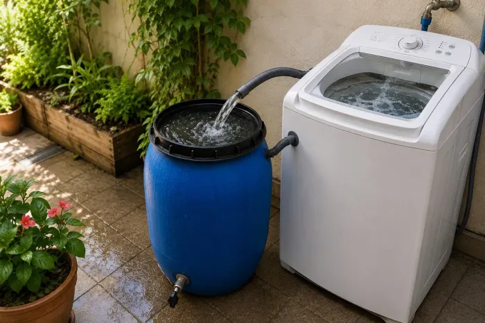 Bombona/Galão com Torneira para Reuso de Água da Máquina de Lavar