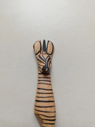 Colheres Madeira Forma Zebra P/salada Ou Decoração 