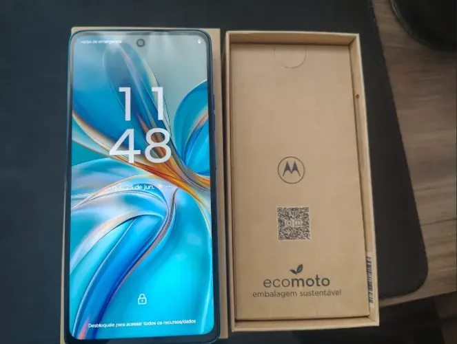 Smartphone Moto G75 5g 256gb Vegan Leather Cor Azul Motorola