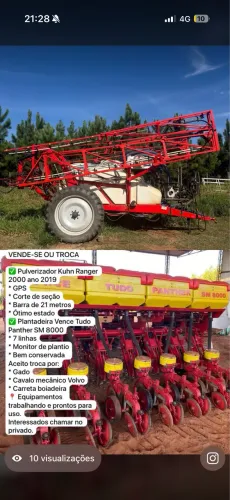 Plantadeira e pulverizador