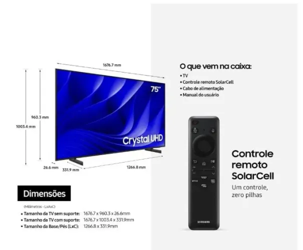 Smart Tv Led 75 " Samsung Crystal 4k HDR
