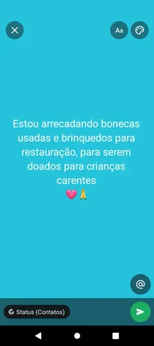 Quem tem bonecas para doar ou brinquedos ?