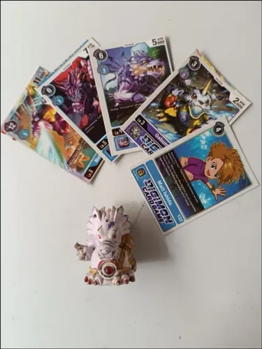 Colecionável Digimon - WereGarurumon + 5 Cards Matt Ishida / Gabumon / Garurumon / WereGar