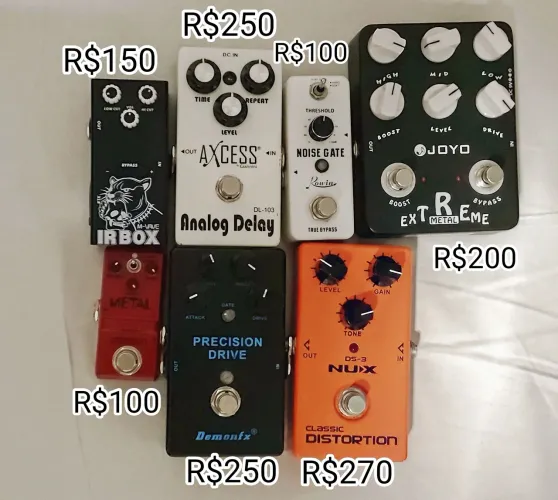 Lote de Pedais de guitarra diversos