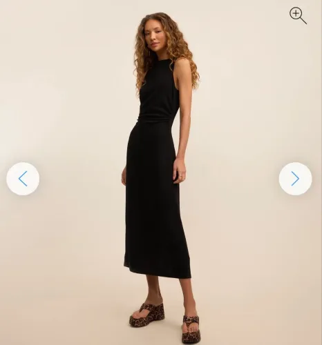 Vestido preto G/GG Renner drapeado