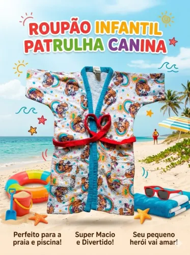 Roupão Infantil Patrulha tam. 10