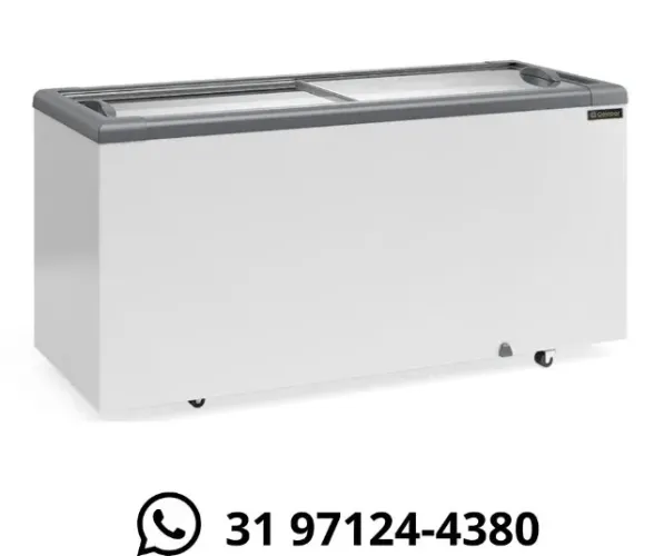 Freezer Horizontal Tampa de Vidro 500L Gelopar