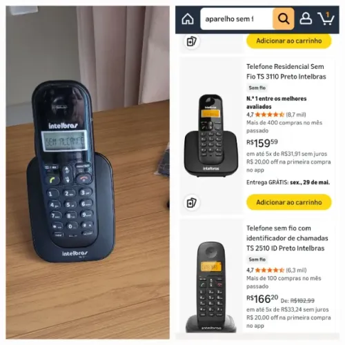 Telefone sem fio intelbras