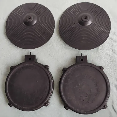 2 Pads de Prato 2 Pads de Tom para Bateria eletrônica, compatível Alesis Staff Yamaha etc
