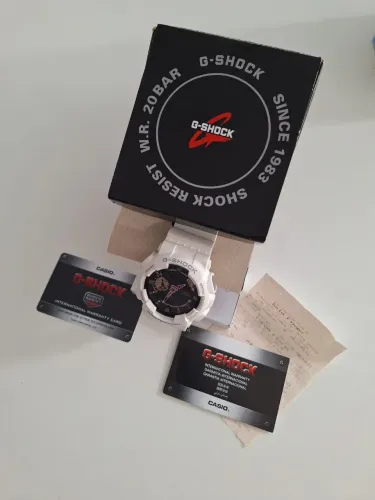 Relógio G Shock branco e dourado ORIGINAL