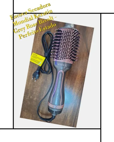 Escova Secadora Mondial Keratin Grey Rose Bivolt - Perfeito Estado