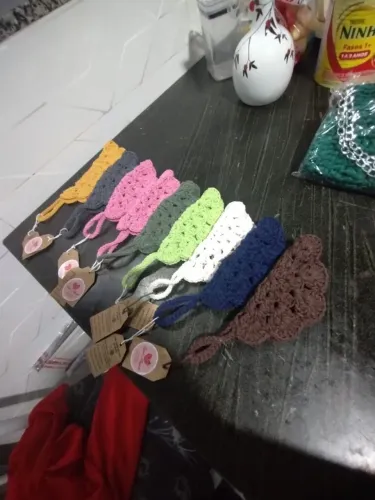Porta óculos feito à mão em crochê