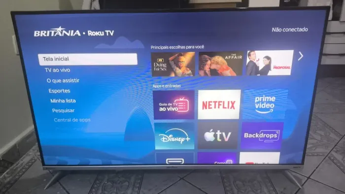 TV smart 43 polegadas Britânia Roku