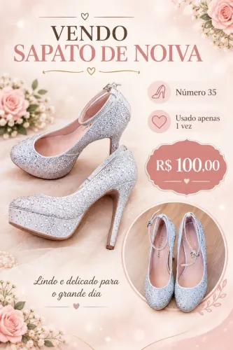 Vendo um lindo par de sapato de Noiva