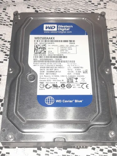 HD 250GB Western Digital WD Caviar Blue WD2500AAKX SATA 7200 RPM - Usado
