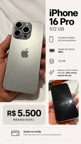 iPhone 16 pro 512gb usado