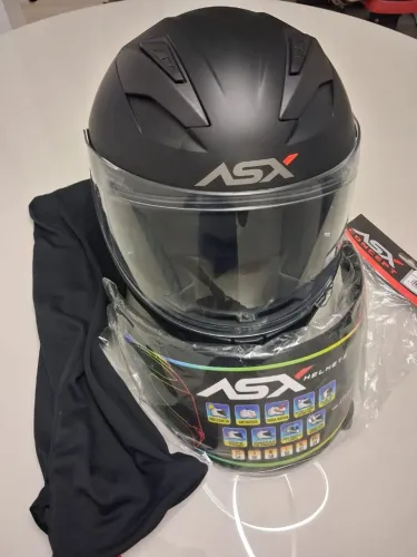 Capacete ASX Concept Fosco - Com viseira solar interna + acessórios