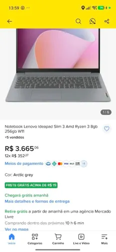Notebook Lenovo ideapad slim 2gb vídeo dedicado 16gb ram rodando jogos