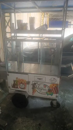 Carrinho de pipoca vitrine alta 