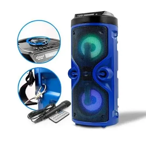 Caixa De Som Bluetooth Portátil Com Microfone Controle E Alça Grande iluminação Rgb