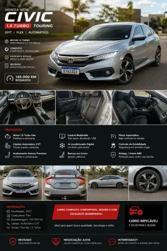 Honda Civic Sedan Touring 1.5 Turbo 16V Aut.4p 2017