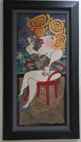 Pintura de Paulo Vilela - Quadro em técnica mista   