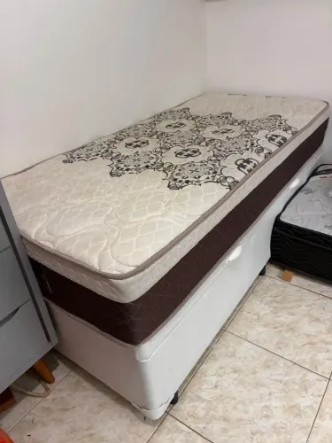 Cama baú + colchão solteiro