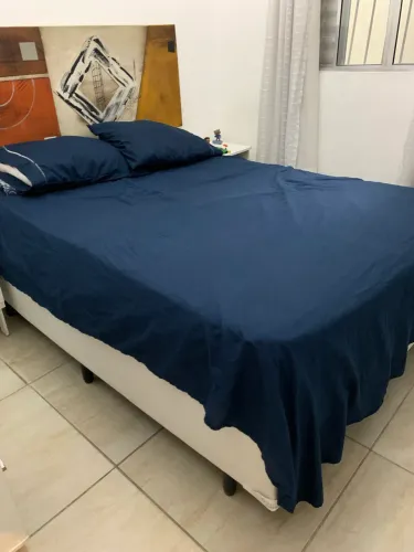 Cama Box Casal + Colchão Paris - Cor Couro Branco