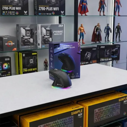 Mouse Gamer Attack Shark X11 22000dpi Sem Fio Usb Bluetooth