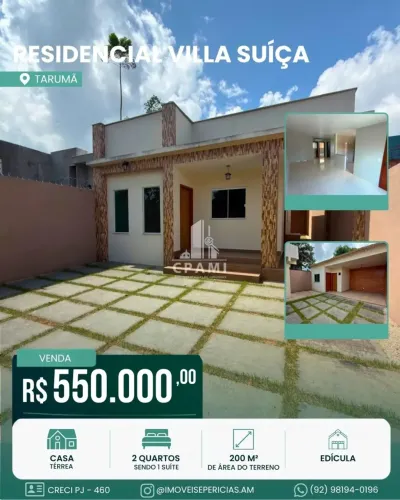Residencial Vila Suíça | Casa 2 Quartos | Av. do Turismo | Tarumã