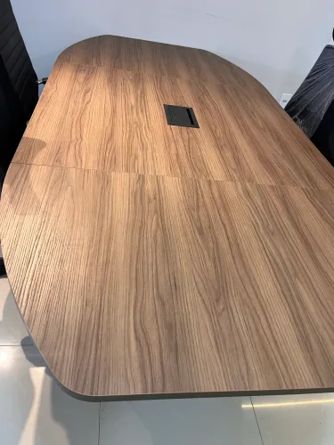 MESA DE REUNIAO NOGAL SEMIOVAL 3.20 LOJA IKONOFFICE