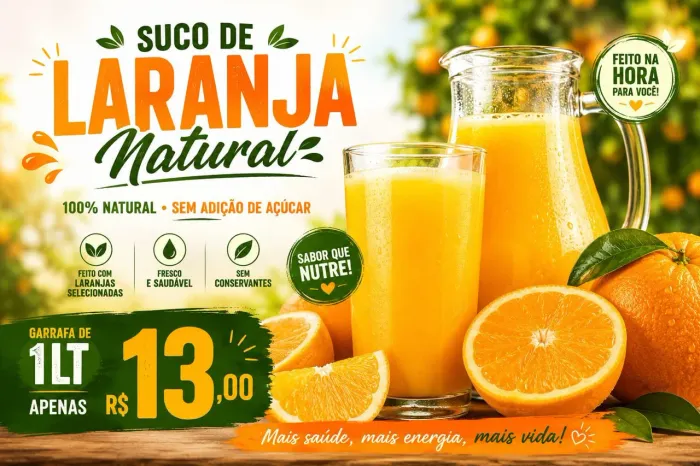 Vendo sucos naturais de laranja ?