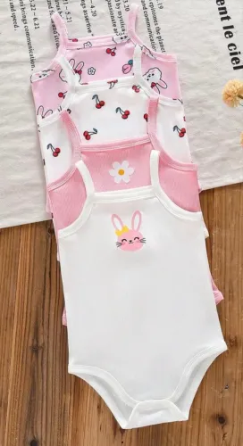 Kit com 4 bobys para bebê menina - coloridos