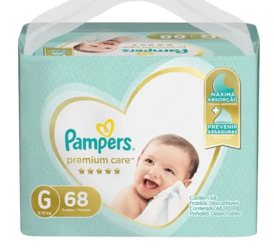 Fralda Pampers supreme care G 68 unidades 
