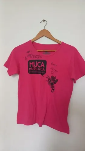 BRECHÓ - Camisa rosa youtuber muca muriçoca autografada muca e gordox tam G oficial