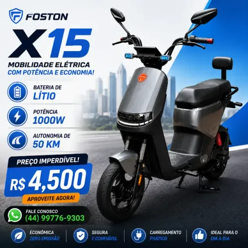 Moto Elétrica Foston X15 | Scooter Elétrica | Bicicleta Elétrica