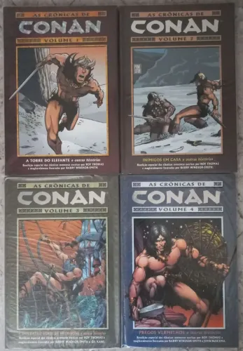 As Crônicas de Conan de Roy Thomas e Windsor-Smith Completa Vol 1 a 4 Capa Dura Mythos