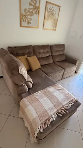 sofá retratil L 3 lugares