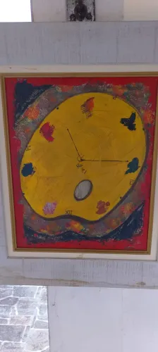 Quadro atribuída a Sérgio Longo, assinada, intitulada ?A Dança das Horas?