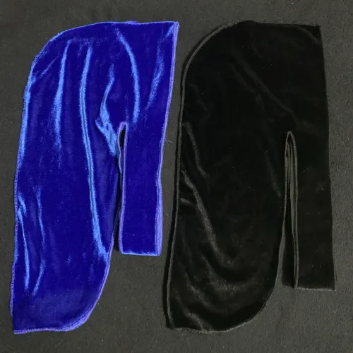 Durag Veludo Preto e Azul Novo Kit 2 Unidades
