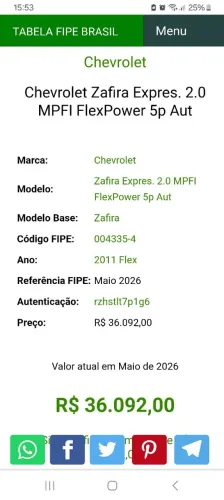Chevrolet Zafira Expres. 2.0 MPFI Flexpower 5P AUT 2011