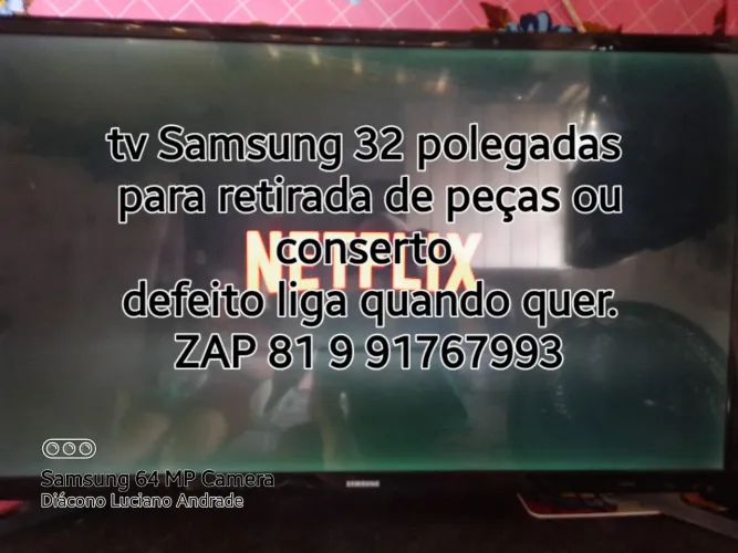 Smart tv Samsung 32 polegadas, un32j4300,conserto ou retirada de peças.