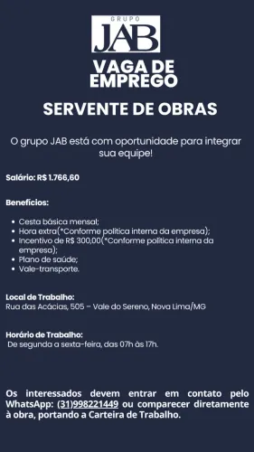 SERVENTE DE OBRAS 
