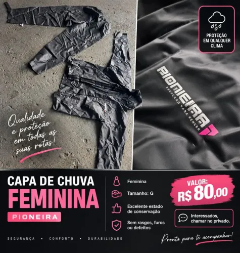 Capa de Chuva Feminina Pioneira Tam. G