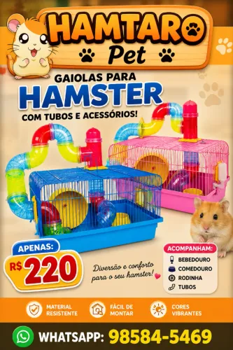 Gaiola para Hamster com tubos