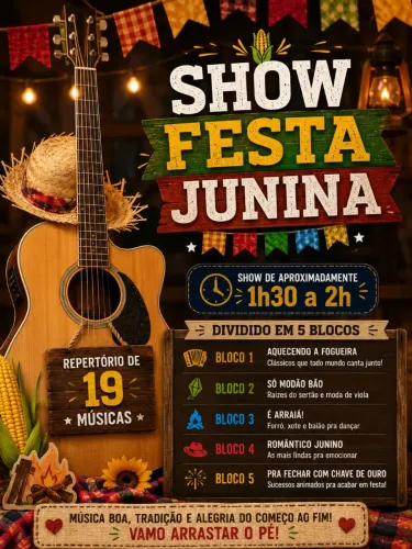 Violão e voz pra sua festa junina 