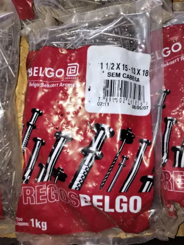 Pregos 1 1/2x15 s/cabeça e c/ cabeça - Belgo
