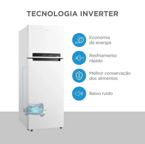 Geladeira Midea Frost Free Duplex 394L Inverter - Nova | Nota Fiscal e Garantia