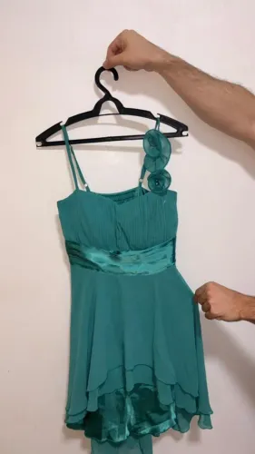 VESTIDO VERDE ÁGUA FESTA FORMATURA