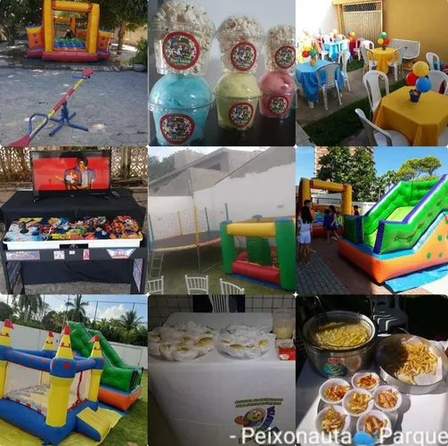 Festas com brinquedos Mesas lanches 